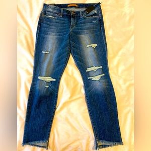 **Joe’s Jeans** classic distressed blue jeans